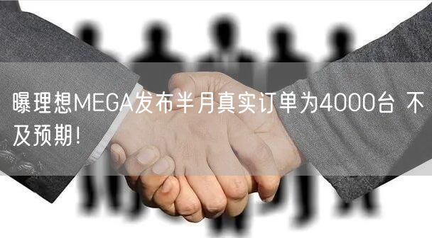 曝理想MEGA发布半月真实订单为4000台 不及预期！