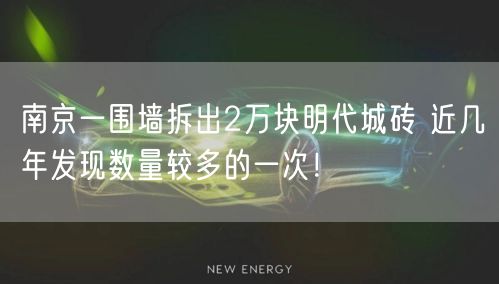 南京一围墙拆出2万块明代城砖 近几年发现数量较多的一次！