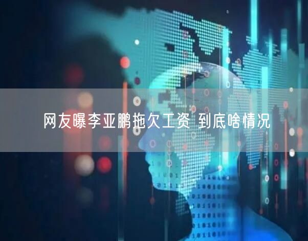 网友曝李亚鹏拖欠工资 到底啥情况