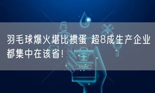 羽毛球爆火堪比掼蛋 超8成生产企业都集中在该省！