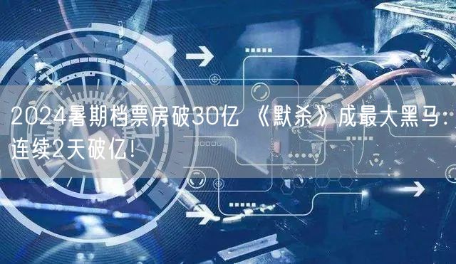 2024暑期档票房破30亿 《默杀》成最大黑马：连续2天破亿！