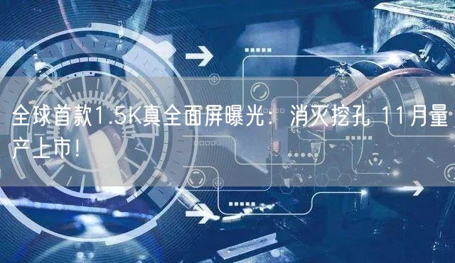 全球首款1.5K真全面屏曝光：消灭挖孔 11月量产上市！