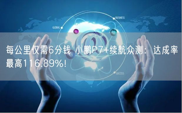 每公里仅需6分钱 小鹏P7+续航众测：达成率最高116.89%！