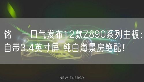 铭瑄一口气发布12款Z890系列主板：自带3.4英寸屏 纯白海景房绝配！