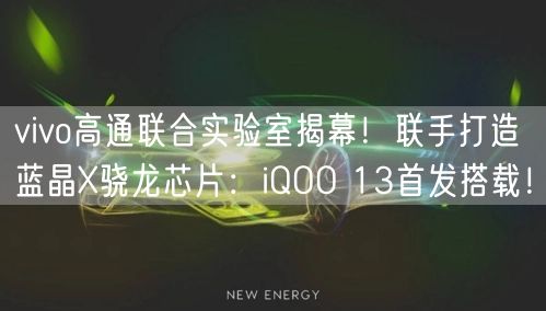 vivo高通联合实验室揭幕！联手打造蓝晶X骁龙芯片：iQOO 13首发搭载！