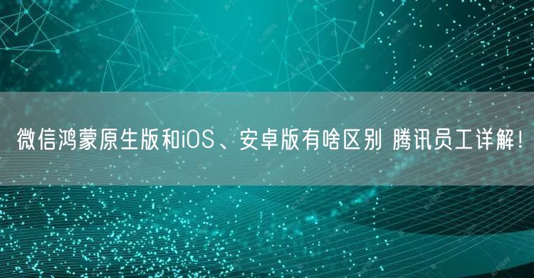 微信鸿蒙原生版和iOS、安卓版有啥区别 腾讯员工详解！