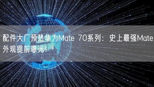 配件大厂预热华为Mate 70系列：史上最强Mate外观提前曝光！