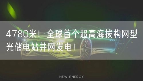 4780米！全球首个超高海拔构网型光储电站并网发电！