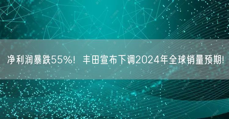 净利润暴跌55%！丰田宣布下调2024年全球销量预期!