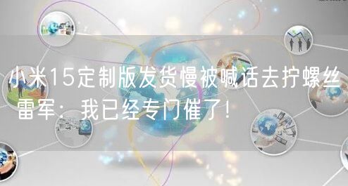 小米15定制版发货慢被喊话去拧螺丝 雷军：我已经专门催了！