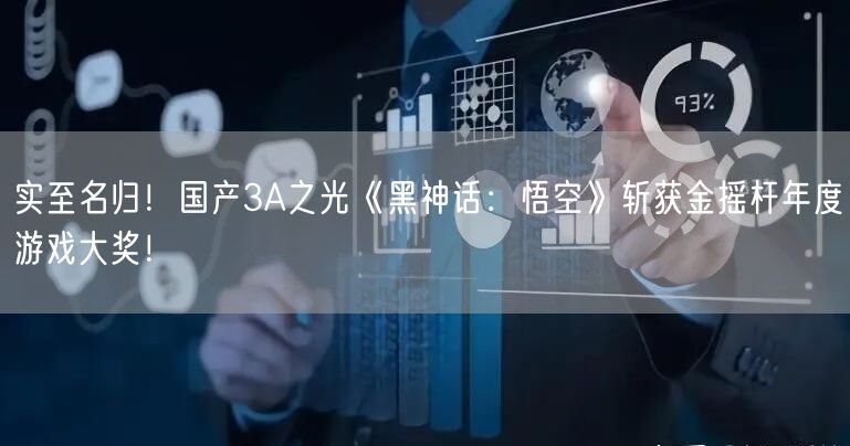 实至名归！国产3A之光《黑神话：悟空》斩获金摇杆年度游戏大奖！