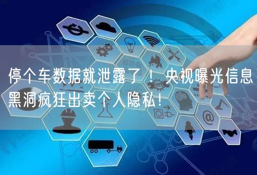 停个车数据就泄露了 ！央视曝光信息黑洞疯狂出卖个人隐私！
