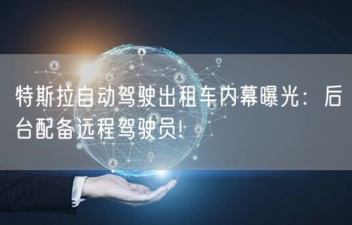 特斯拉自动驾驶出租车内幕曝光：后台配备远程驾驶员!