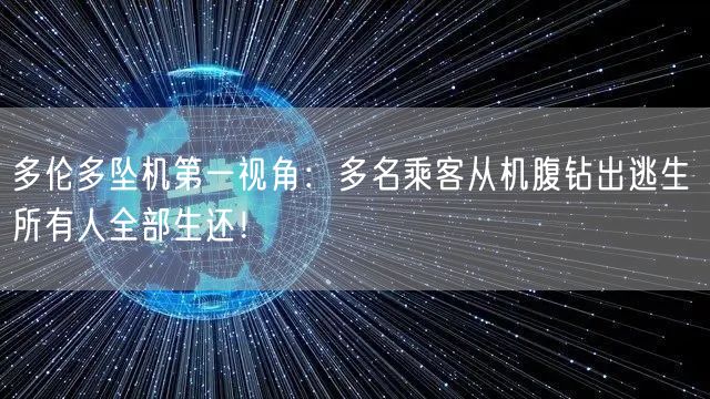 多伦多坠机第一视角：多名乘客从机腹钻出逃生 所有人全部生还！