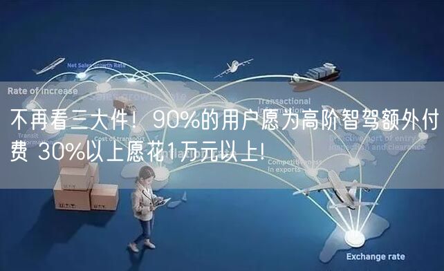 不再看三大件！90%的用户愿为高阶智驾额外付费 30%以上愿花1万元以上!