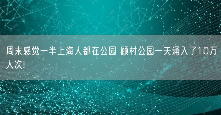 周末感觉一半上海人都在公园 顾村公园一天涌入了10万人次!