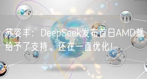 苏姿丰：DeepSeek发布首日AMD就给予了支持、还在一直优化！