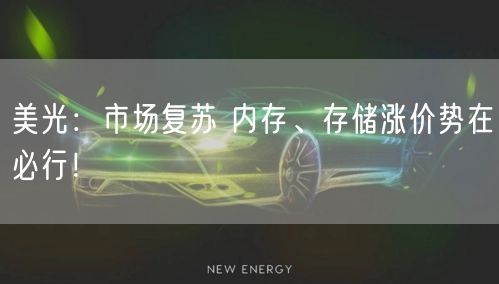 美光：市场复苏 内存、存储涨价势在必行！