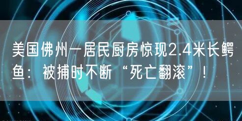 美国佛州一居民厨房惊现2.4米长鳄鱼：被捕时不断“死亡翻滚”!