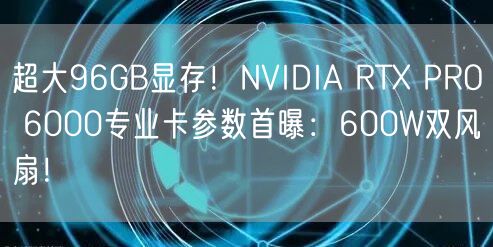 超大96GB显存！NVIDIA RTX PRO 6000专业卡参数首曝：600W双风扇！