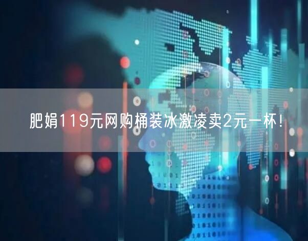 肥娟119元网购桶装冰激凌卖2元一杯！
