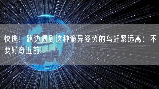 快逃！路边遇到这种诡异姿势的鸟赶紧远离：不要好奇近前!