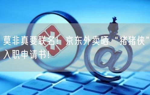 莫非真要联名！京东外卖晒“猪猪侠”入职申请书！