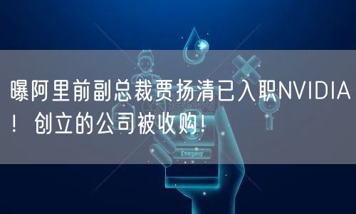 曝阿里前副总裁贾扬清已入职NVIDIA！创立的公司被收购！