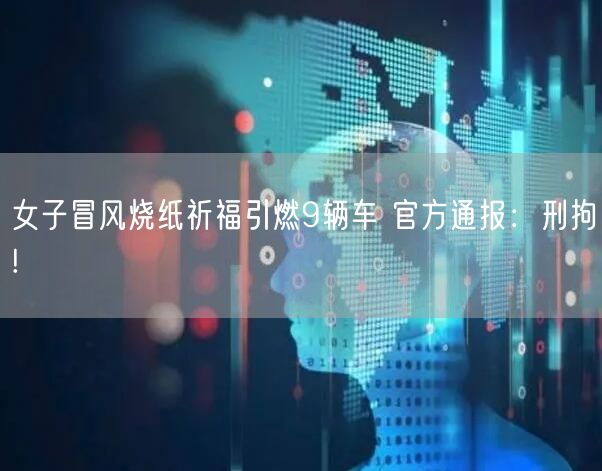女子冒风烧纸祈福引燃9辆车 官方通报：刑拘!