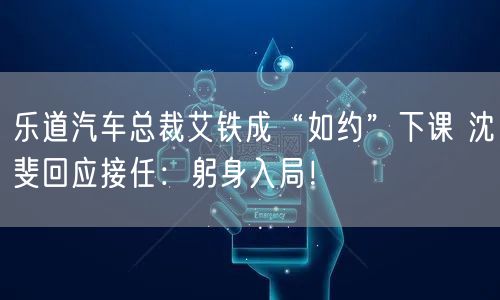 乐道汽车总裁艾铁成“如约”下课 沈斐回应接任：躬身入局！