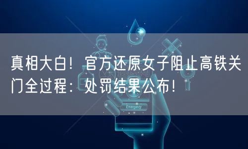 真相大白！官方还原女子阻止高铁关门全过程：处罚结果公布！