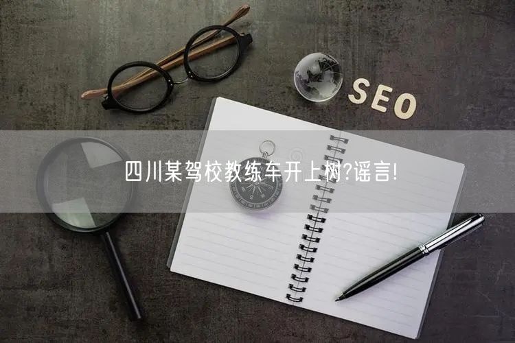 四川某驾校教练车开上树?谣言!