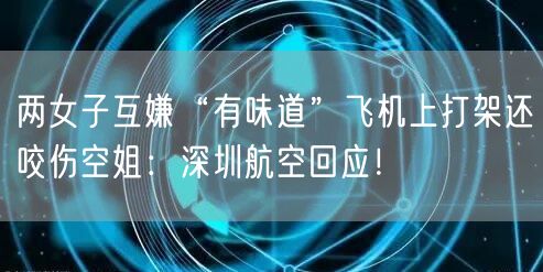 两女子互嫌“有味道”飞机上打架还咬伤空姐：深圳航空回应！