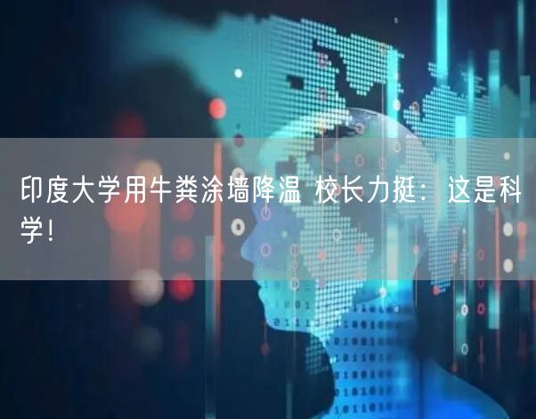 印度大学用牛粪涂墙降温 校长力挺：这是科学！