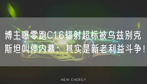 博主曝零跑C16辐射超标被乌兹别克斯坦叫停内幕：其实是新老利益斗争！