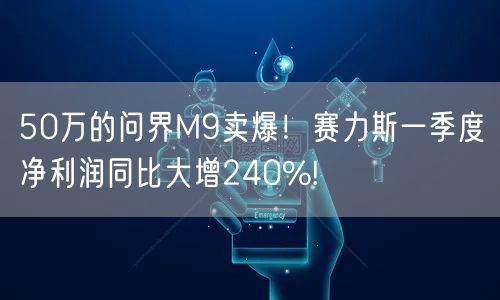 50万的问界M9卖爆！赛力斯一季度净利润同比大增240%!